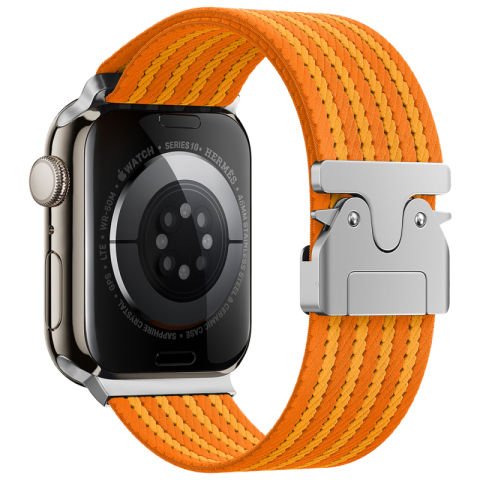 Apple Watch 44mm Patinda KRD-133 Naylon Kumaş Hasır Örgülü Kordon