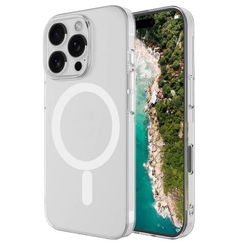 Apple iPhone 16 Pro Kılıf Patinda Magsafe Şarj Özellikli Şeffaf Tek Kamera Çerçeveli Porto Kapak