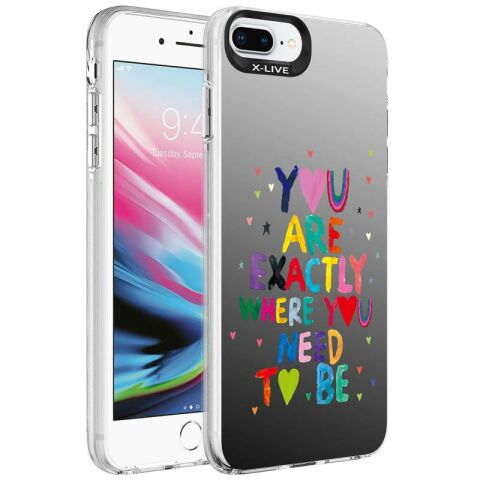 Apple iPhone 7 Plus Kılıf Desenli Patinda Silver Sert Kapak