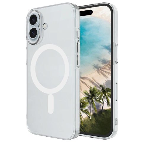 Apple iPhone 16 Plus Kılıf Patinda Magsafe Şarj Özellikli Şeffaf Tek Kamera Çerçeveli Porto Kapak