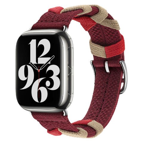 Apple Watch 7 41mm Patinda KRD-97 Sarmal Örgü Tasarımlı Kordon