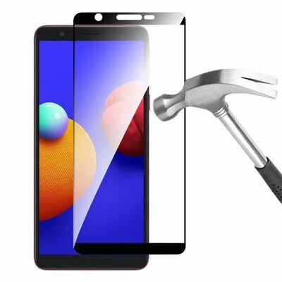 Galaxy A01 Core Patinda Kenarları Kırılmaya Dayanıklı Cam Ekran Koruyucu