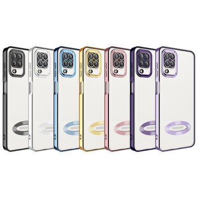 Galaxy M12 Kılıf Kamera Korumalı Logo Gösteren Patinda Omega Kapak