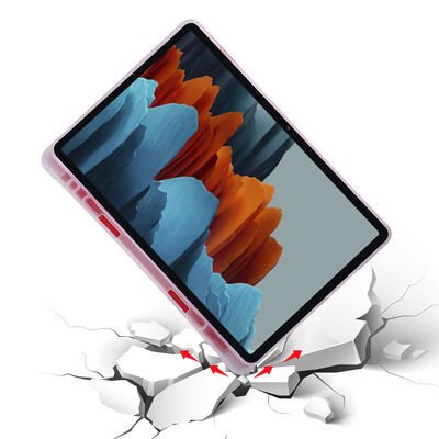 Galaxy Tab S7 Plus T970 Kılıf Patinda Tri Folding Kalem Bölmeli Standlı Kılıf