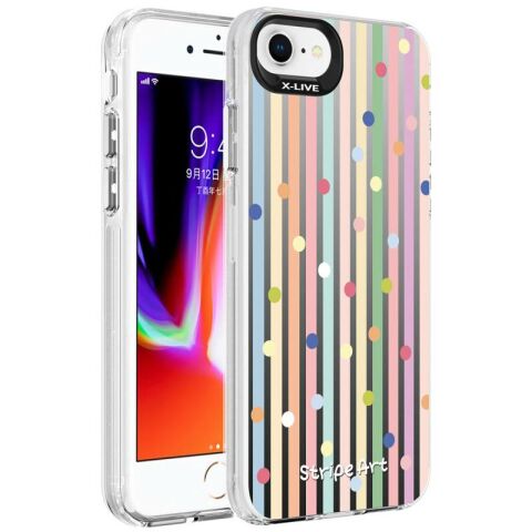 Apple iPhone SE 2020 Kılıf Desenli Patinda Silver Sert Kapak