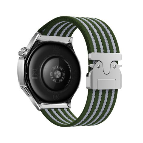 Huawei GT2 46mm Patinda KRD-133 22mm Naylon Kumaş Hasır Örgülü Kordon Gri