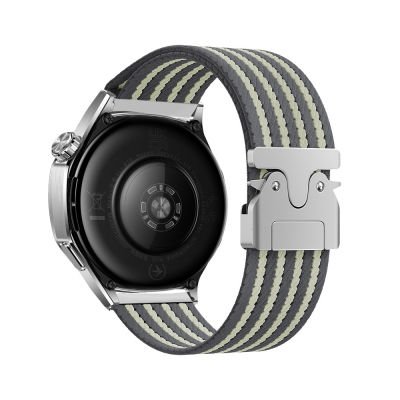 Huawei GT2 46mm Patinda KRD-133 22mm Naylon Kumaş Hasır Örgülü Kordon Gri