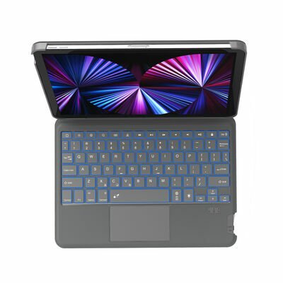 Apple iPad Air 10.9 2020 (4.Nesil) Wiwu Combo Led Işıklı Magnetik Standlı Klavyeli Kılıf
