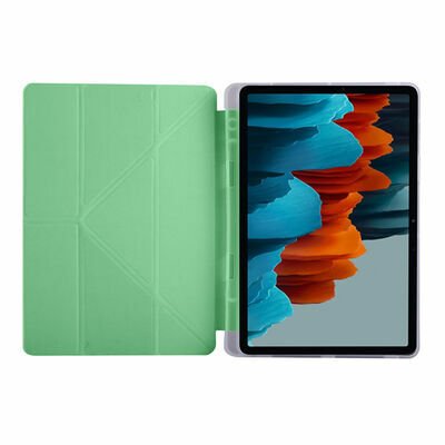 Galaxy Tab S7 T870 Kılıf Patinda Tri Folding Kalem Bölmeli Standlı Kılıf