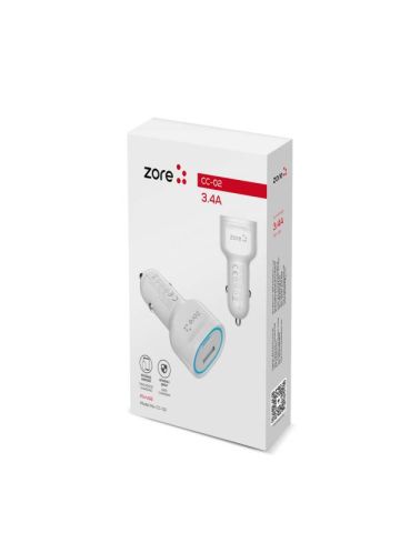 Patinda CC-02 Hızlı Şarj Özellikli LED Işıklı QC 3.0 USB-A ve Type-C PD Araç Şarj Başlığı PD 20W