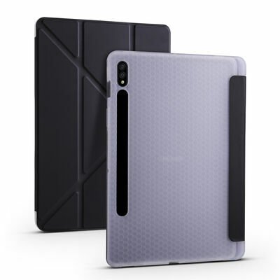 Galaxy Tab S7 T870 Kılıf Patinda Tri Folding Kalem Bölmeli Standlı Kılıf