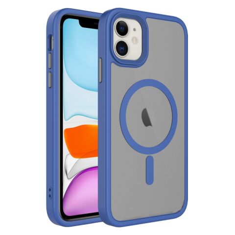 Apple iPhone 11 Kılıf Mat Arka Yüzey Wireless Şarj Özellikli Patinda Flet Magsafe Kapak
