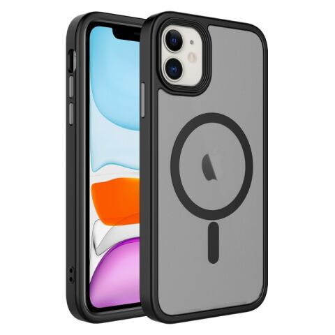 Apple iPhone 11 Kılıf Mat Arka Yüzey Wireless Şarj Özellikli Patinda Flet Magsafe Kapak