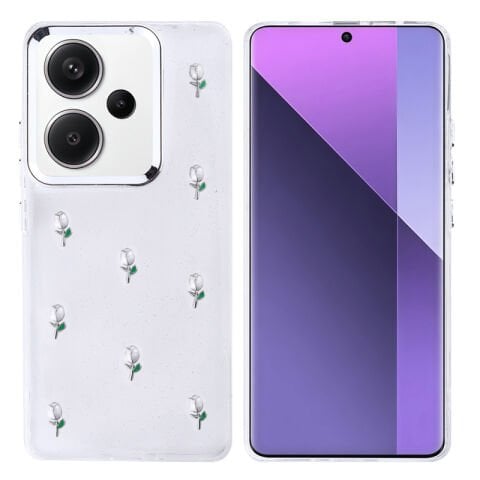 Xiaomi Redmi Note 13 Pro Plus 5G Kılıf Airbag Tasarımlı Simli Şeffaf Patinda Kutup Kapak