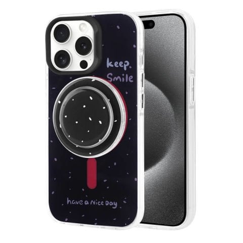 Apple iPhone 15 Pro Max Kılıf Magsafe Şarj Özellikli Tak-Çıkar Pop Soketli Patinda Tiktok Kapak