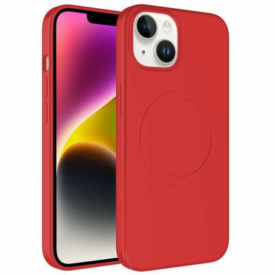 Apple iPhone 14 Plus Kılıf Magsafe Wireless Şarj Özellikli Pastel Renk Silikon Patinda Plas Kapak