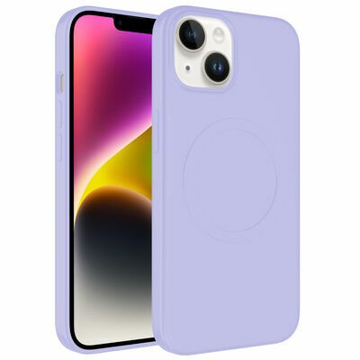 Apple iPhone 14 Plus Kılıf Magsafe Wireless Şarj Özellikli Pastel Renk Silikon Patinda Plas Kapak