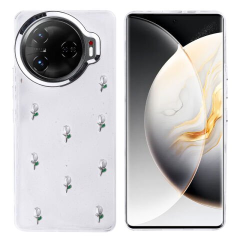 Tecno Camon 30 Pro 5G Kılıf Airbag Tasarımlı Simli Şeffaf Patinda Kutup Kapak