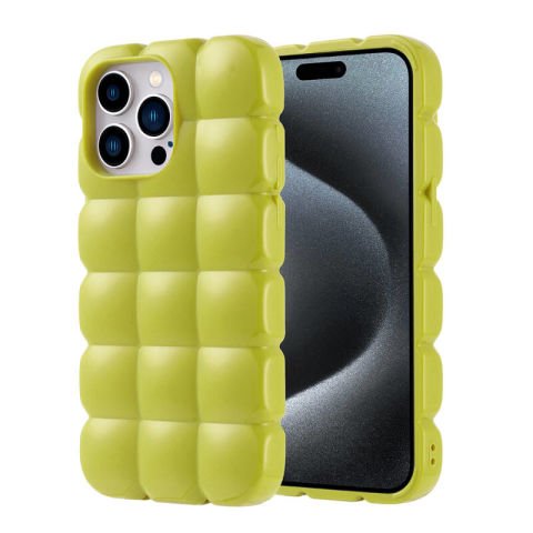 Apple iPhone 15 Pro Max Kılıf Parlak Esnek Silikon Patinda Dom Dom Kapak