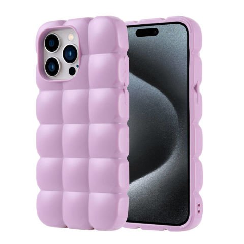 Apple iPhone 15 Pro Max Kılıf Parlak Esnek Silikon Patinda Dom Dom Kapak