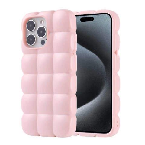 Apple iPhone 15 Pro Max Kılıf Parlak Esnek Silikon Patinda Dom Dom Kapak