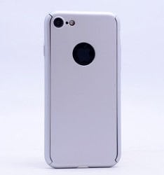 Apple iPhone 7 Kılıf Patinda 360 3 Parçalı Rubber Kapak Gri