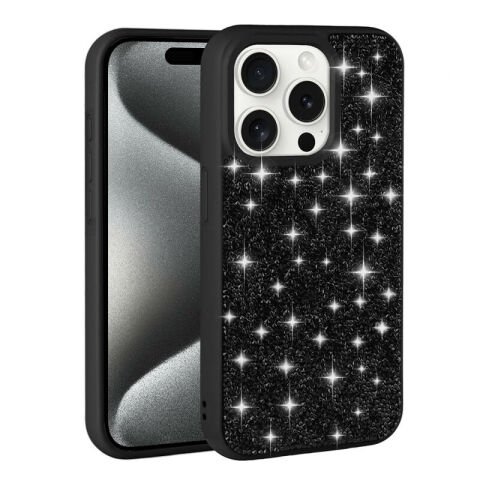 Apple iPhone 15 Pro Kılıf Parlak Taşlı Tasarım Patinda Pırlanta Kapak