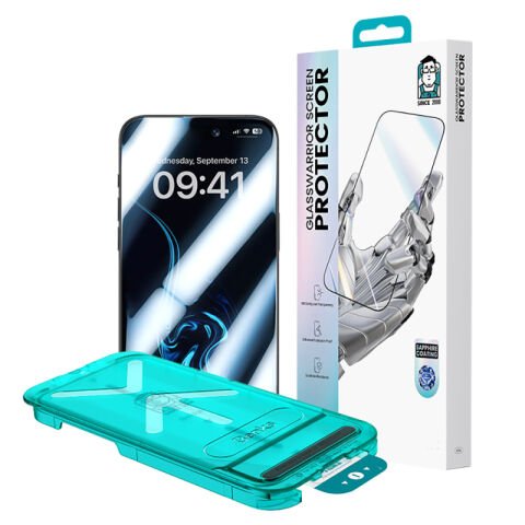 Apple iPhone 16 Pro Max Benks Glass Warrior Safir Coating Ultra İnce Cam Ekran Koruyucu Siyah