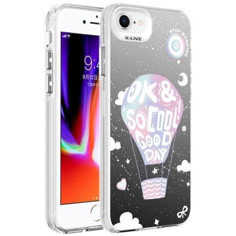 Apple iPhone 7 Kılıf Desenli Patinda Silver Sert Kapak