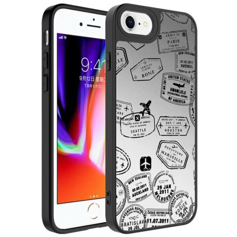 Apple iPhone 7 Plus Kılıf Aynalı Desenli Kamera Korumalı Parlak Patinda Mirror Kapak