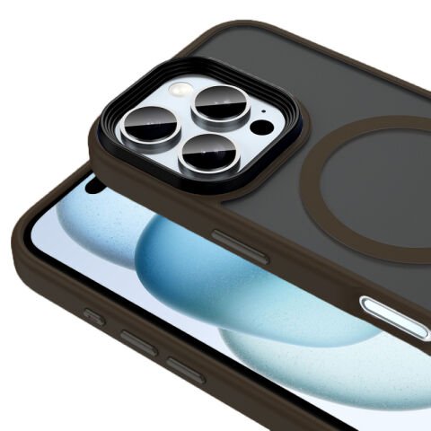 Apple iPhone 16 Pro Kılıf Mat Arka Yüzey Wireless Şarj Özellikli Patinda Flet Magsafe Kapak