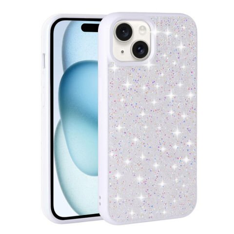 Apple iPhone 15 Plus Kılıf Parlak Taşlı Tasarım Patinda Pırlanta Kapak