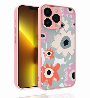 Apple iPhone 13 Pro Kılıf Desenli Kamera Korumalı Parlak Patinda Nora Kapak