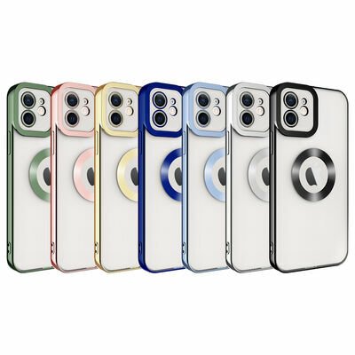 Apple iPhone 12 Kılıf Kamera Korumalı Logo Gösteren Patinda Omega Kapak