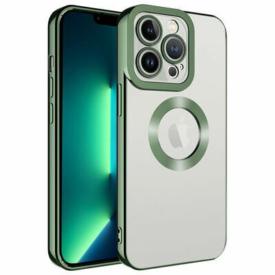 Apple iPhone 14 Pro Max Kılıf Kamera Korumalı Logo Gösteren Patinda Omega Kapak