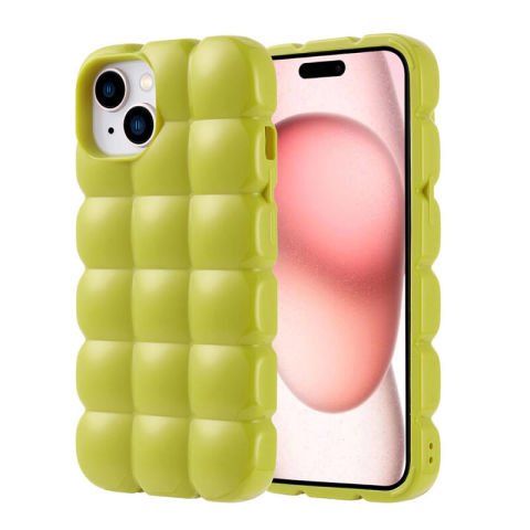 Apple iPhone 15 Kılıf Parlak Esnek Silikon Patinda Dom Dom Kapak