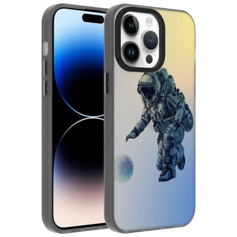Apple iPhone 14 Pro Max Kılıf Desenli Patinda Dragon Sert Kapak