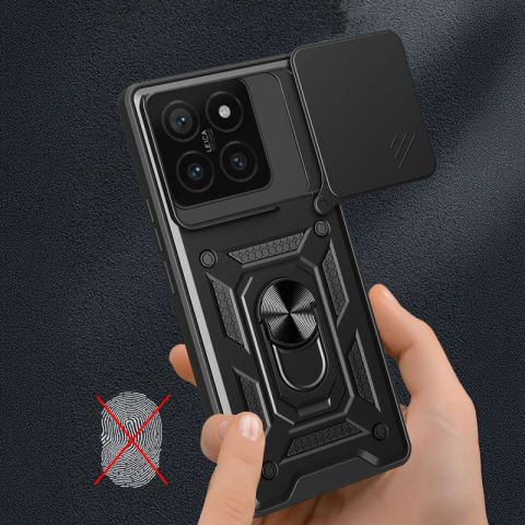 Xiaomi 14T Pro Kılıf Magnetik Standlı Kamera Korumalı Patinda Sürgülü Vega Kapak