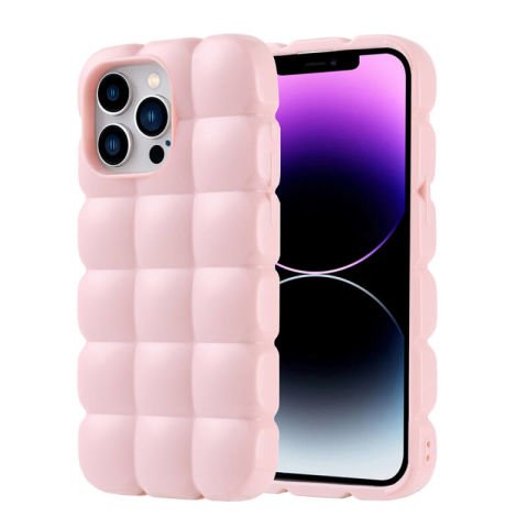 Apple iPhone 14 Pro Max Kılıf Parlak Esnek Silikon Patinda Dom Dom Kapak