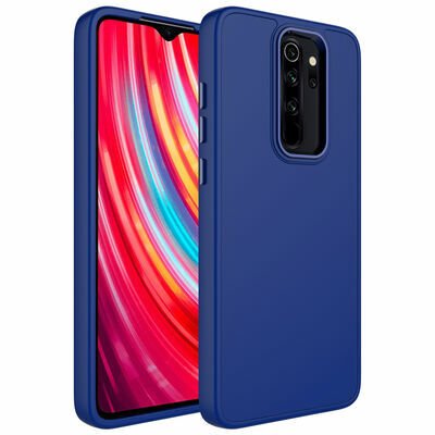 Xiaomi Redmi Note 8 Pro Kılıf Metal Çerçeve ve Buton Tasarımlı Silikon Patinda Luna Kapak