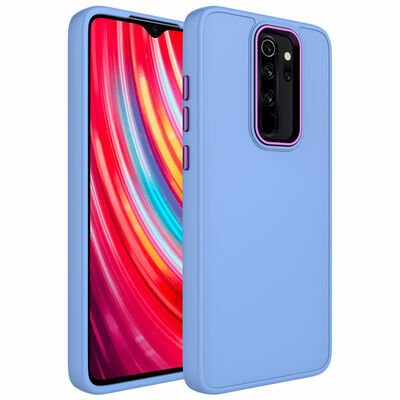 Xiaomi Redmi Note 8 Pro Kılıf Metal Çerçeve ve Buton Tasarımlı Silikon Patinda Luna Kapak