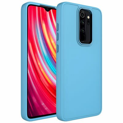 Xiaomi Redmi Note 8 Pro Kılıf Metal Çerçeve ve Buton Tasarımlı Silikon Patinda Luna Kapak