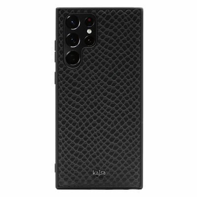 Galaxy S22 Ultra Kılıf ?Kajsa Pearl Pattern Hakiki Deri Kapak
