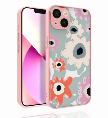 Apple iPhone 13 Kılıf Desenli Kamera Korumalı Parlak Patinda Nora Kapak
