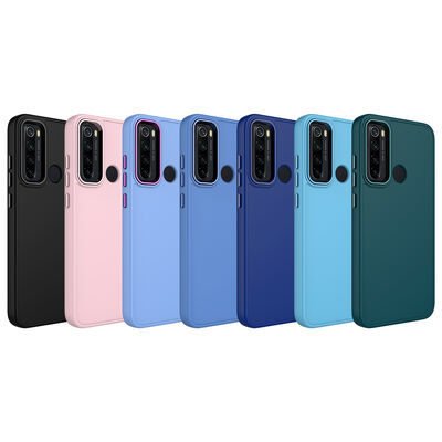 Xiaomi Redmi Note 8 Kılıf Metal Çerçeve ve Buton Tasarımlı Silikon Patinda Luna Kapak