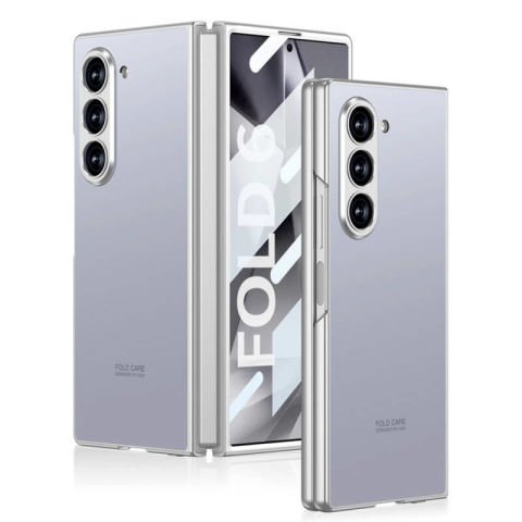 Galaxy Z Fold 6 Kılıf Titanyum Metal Tasarımlı Patinda Kıpta Caz Kapak