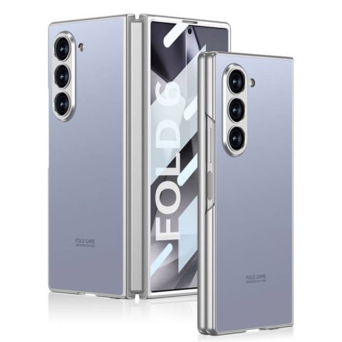 Galaxy Z Fold 6 Kılıf Titanyum Metal Tasarımlı Patinda Kıpta Caz Kapak