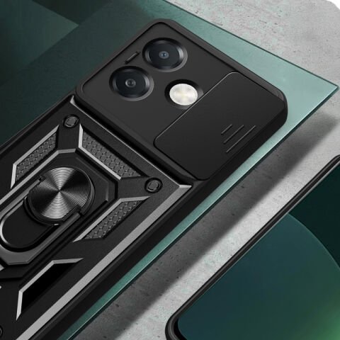Oppo A3x 4G Kılıf Magnetik Standlı Kamera Korumalı Patinda Sürgülü Vega Kapak
