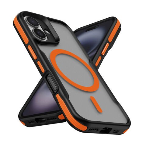 Apple iPhone 16 Plus Kılıf Magsafe Şarj Özellikli Renkli Kenar Airbag Şeritli Patinda Lamer Kapak