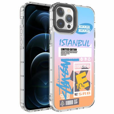 Apple iPhone 14 Pro Max Kılıf Kamera Korumalı Renkli Desenli Sert Silikon Patinda Korn Kapak